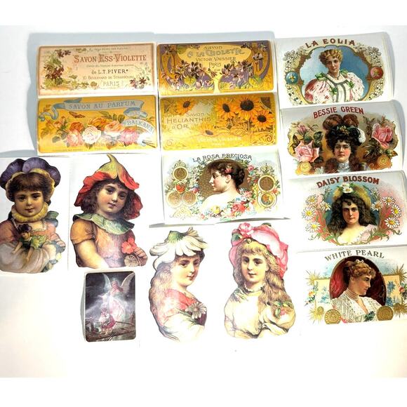 Brier Rose Victorian Garden Stickers Lot of 14 French Soap Scrapbooking *READ* - Picture 1 of 7